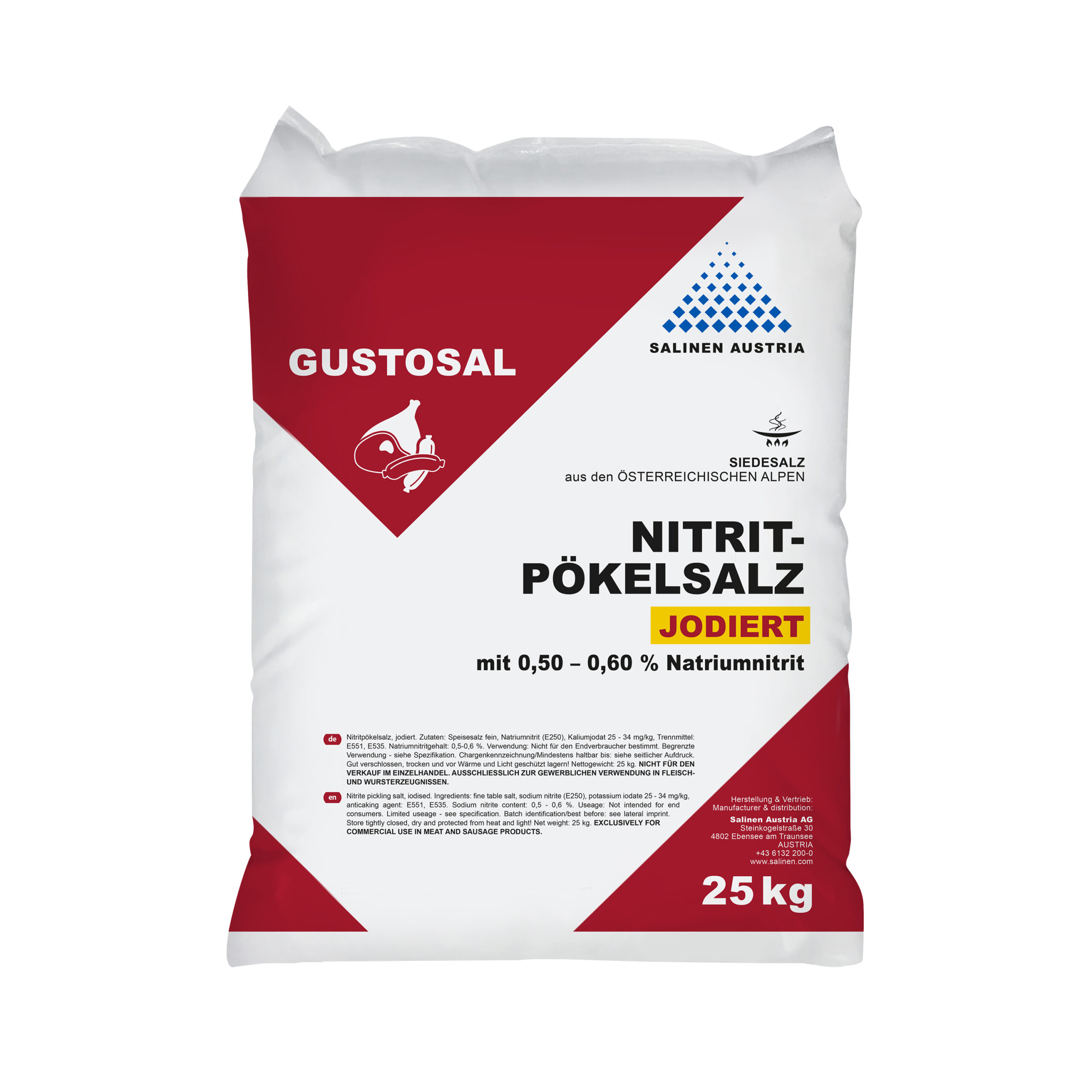 Gustosal Nitritpökelsalz 0,44-0,55% jodiert 25kg Sack