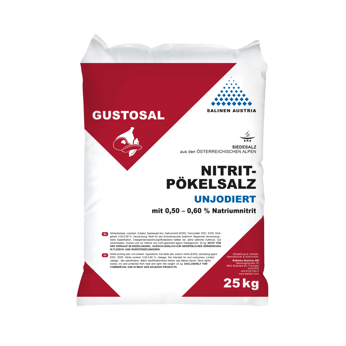Gustosal Nitritpökelsalz 0,44-0,55% unjodiert 25kg Sack