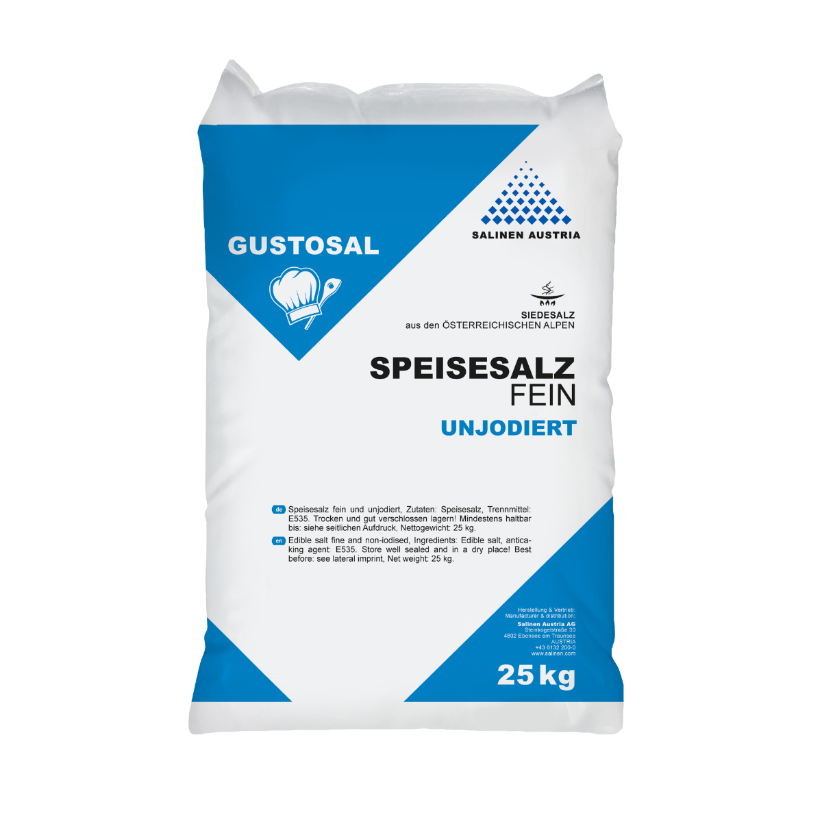 Gustosal Speisesalz fein unjodiert 25kg Sack