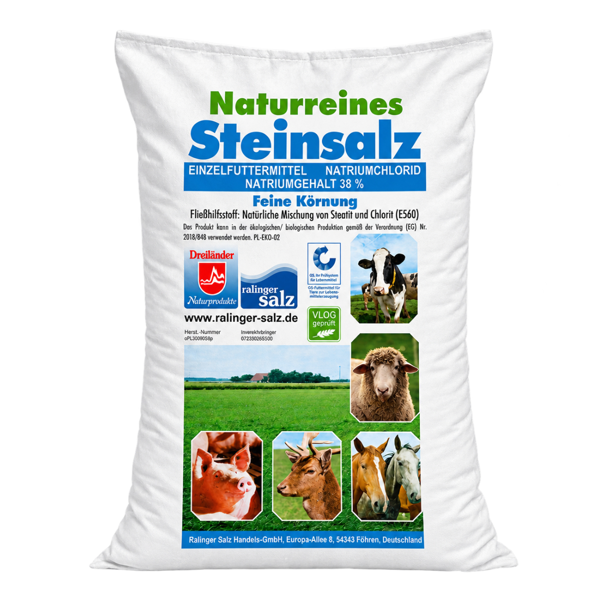 Naturreines Steinsalz (Viehsalz) 25 kg Sack